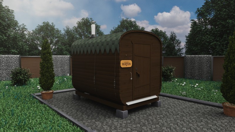 Баня бочка 3 метра, черешня