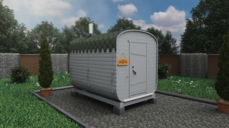 Баня бочка 3 метра, альп. утро