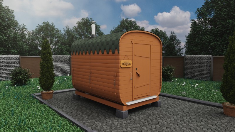 Баня бочка 3 метра, имбирь