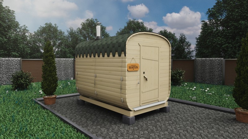 Баня бочка 3 метра, топленое молоко