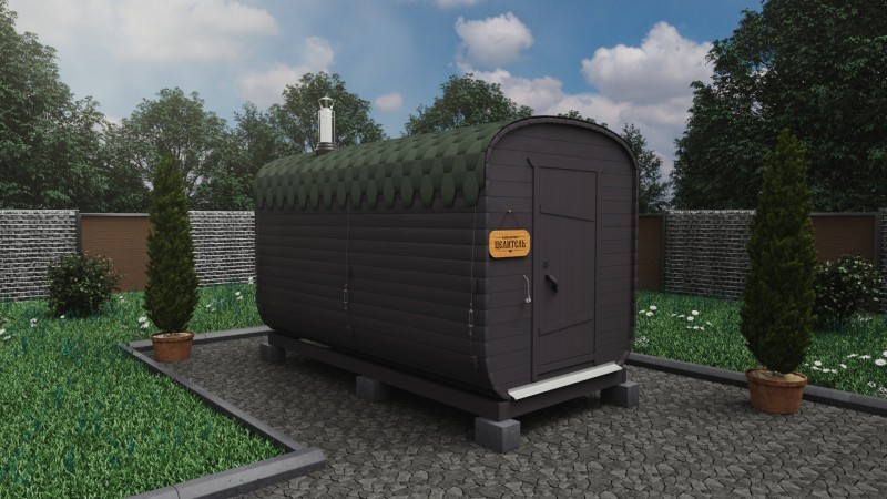 Баня бочка 4 метра, графит