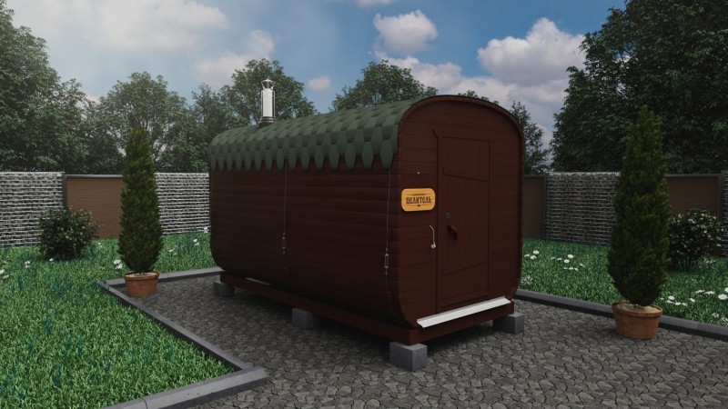 Баня бочка 4 метра, шоколад