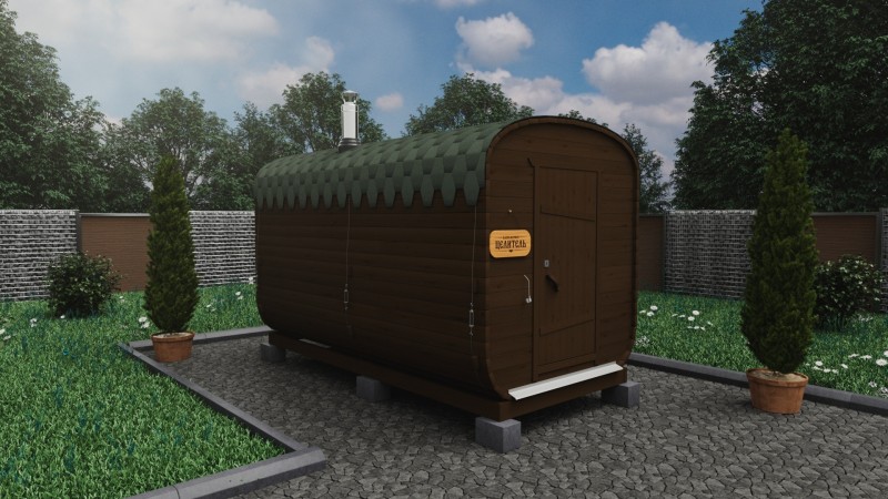 Баня бочка 4 метра, черешня