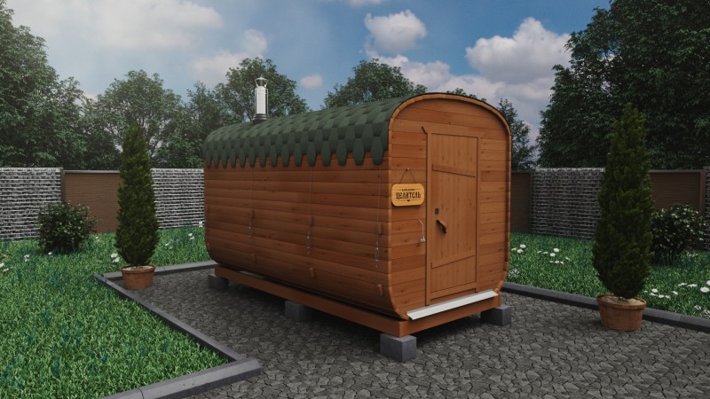 Баня бочка 4 метра, ольха