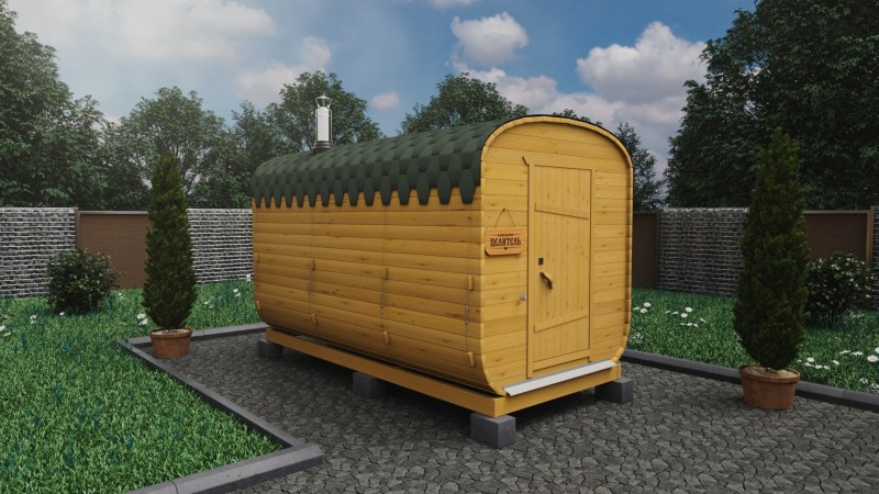 Баня бочка 4 метра, подсолнух