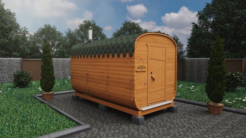 Баня бочка 4 метра, сосна