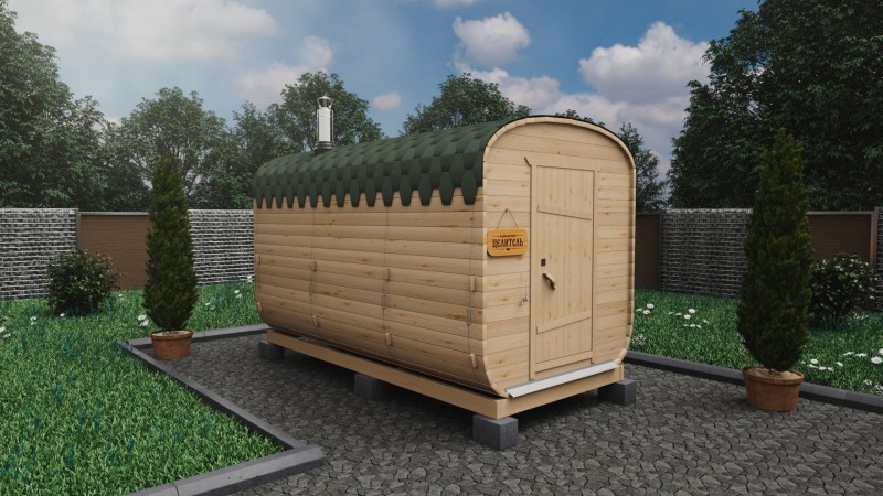 Баня бочка 4 метра, натуральное дерево