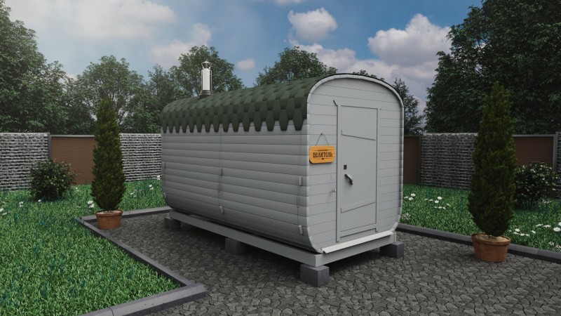 Баня бочка 4 метра, альп. утро