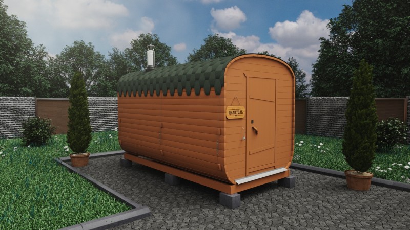 Баня бочка 4 метра, имбирь