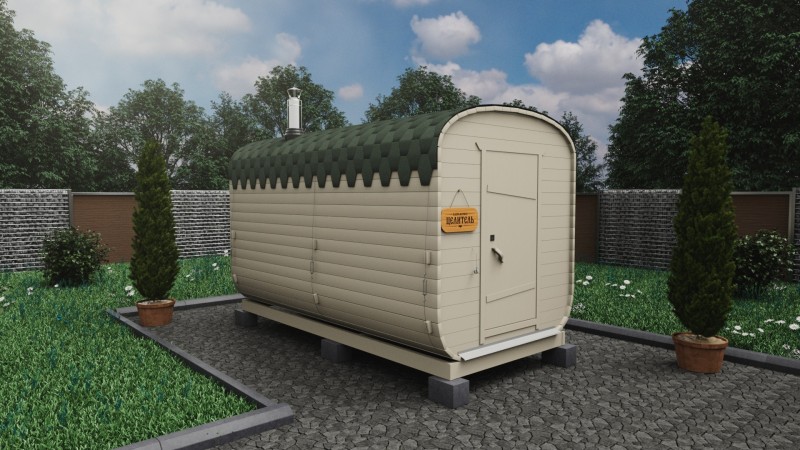 Баня бочка 4 метра, топленое молоко