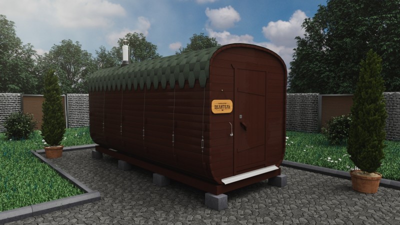 Баня бочка 5 метров, шоколад