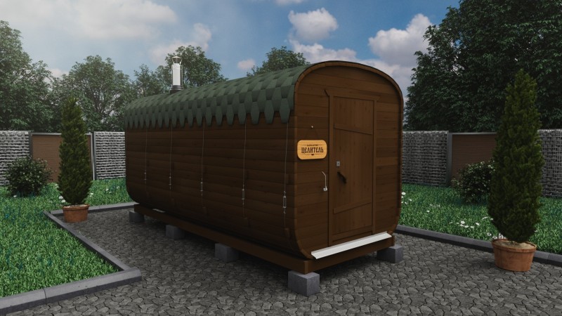 Баня бочка 5 метров, дуб