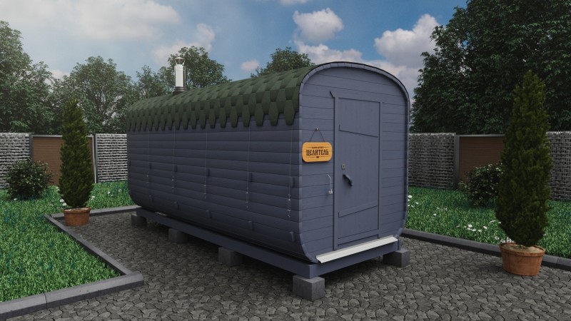 Баня бочка 5 метров, графит