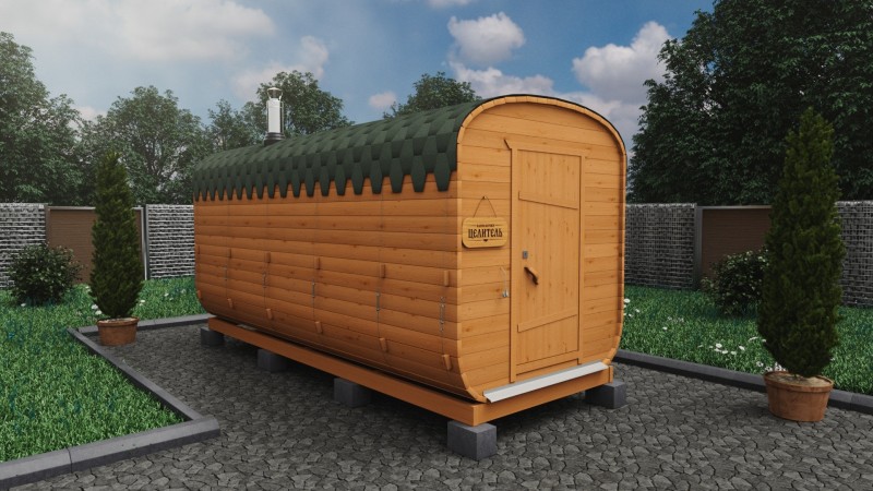 Баня бочка 5 метров, сосна