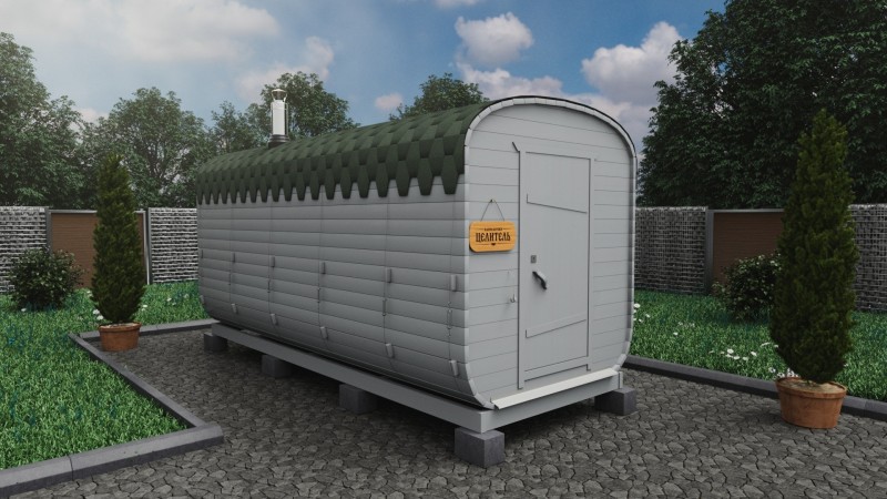 Баня бочка 5 метров, альп. утро