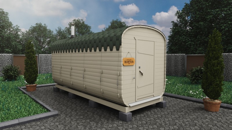 Баня бочка 5 метров, топленое молоко