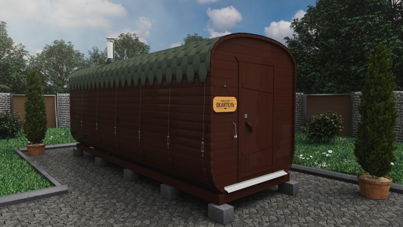 Баня бочка 6 метров, шоколад