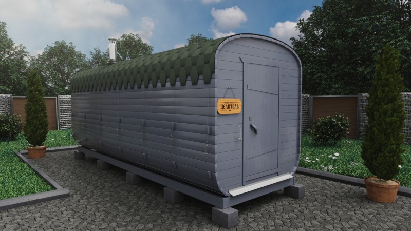 Баня бочка 6 метров, светлый графит