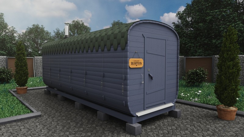 Баня бочка 6 метров, графит