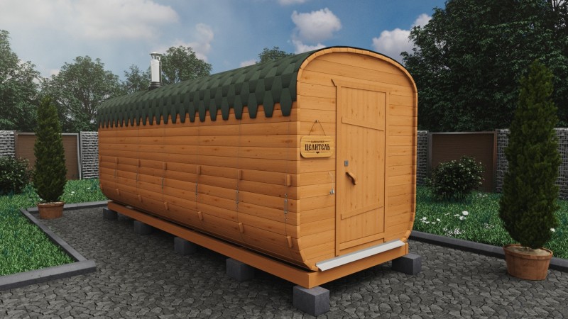 Баня бочка 6 метров, сосна