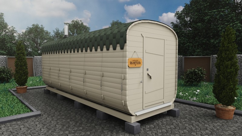 Баня бочка 6 метров, топленое молоко